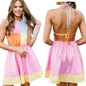 Love Is For Eternity L.I.F.E. Colorblock Halter Dress Size Large NWT